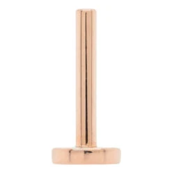 Gold Threaded Flatback / Labret Post / Straight Barbell End With Fixed Disc - Additional Sizing -Body Vision Los Angeles 40946 BVLABodyVisionGoldThreadedFlatbackLabretPostStraightBarbellEndwithFixedDiskSingleRoseGold2