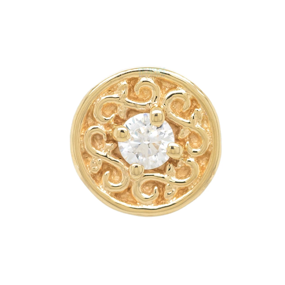 "Elizabeth" Threaded End In Gold With White CZ 4 "Elizabeth" Threaded End In Gold With White CZ - Image 4