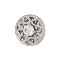 "Elizabeth" Threaded End In Gold With White CZ 11 "Elizabeth" Threaded End In Gold With White CZ -Body Vision Los Angeles 40947 BVLABodyVision Elizabeth ThreadedEndinGoldwithWhiteCZSingle2mmWhiteGold1