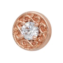 "Elizabeth" Threaded End In Gold With White CZ 8 "Elizabeth" Threaded End In Gold With White CZ -Body Vision Los Angeles 40947 BVLABodyVision Elizabeth ThreadedEndinGoldwithWhiteCZSingle3mmRoseGold1