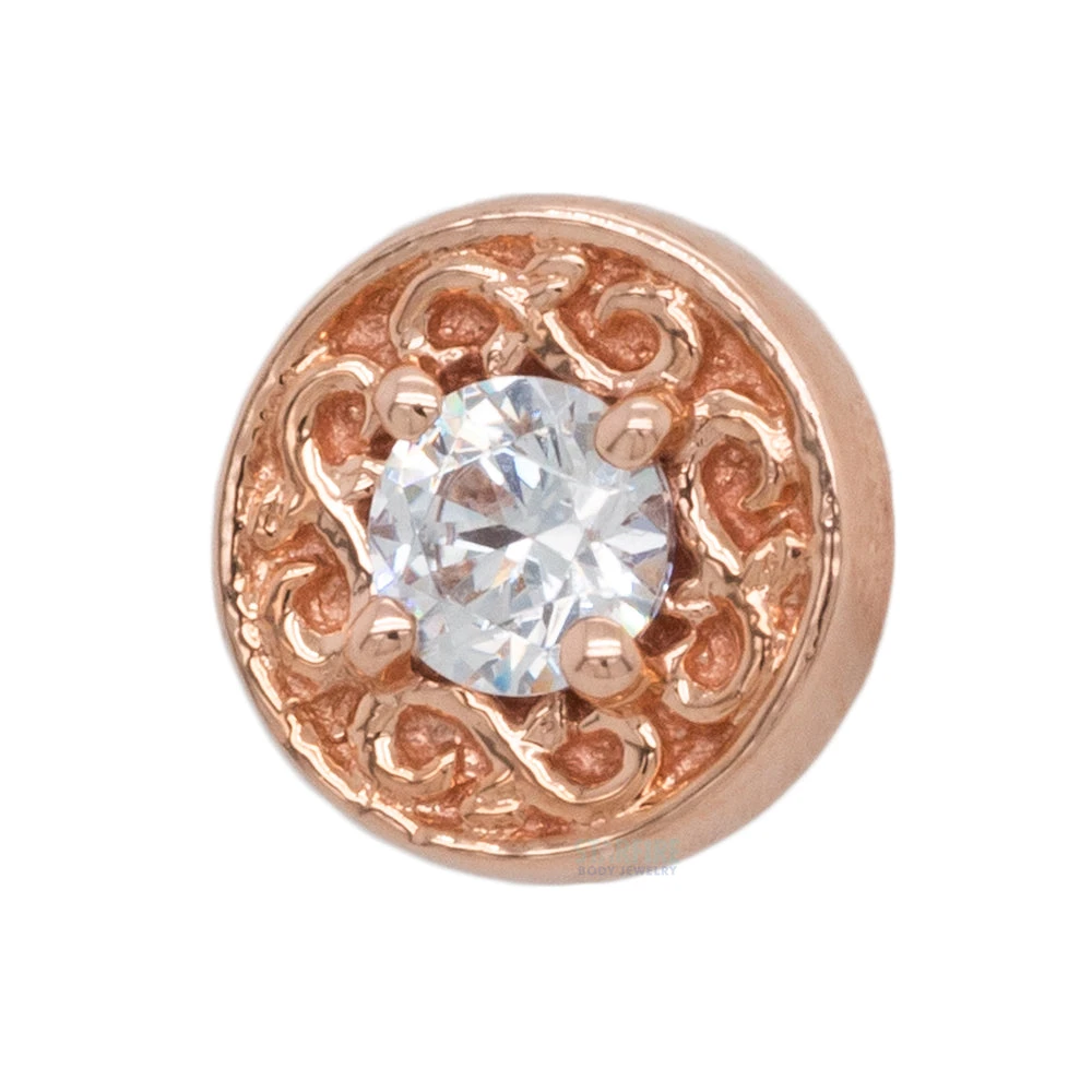 "Elizabeth" Threaded End In Gold With White CZ 3 "Elizabeth" Threaded End In Gold With White CZ - Image 3