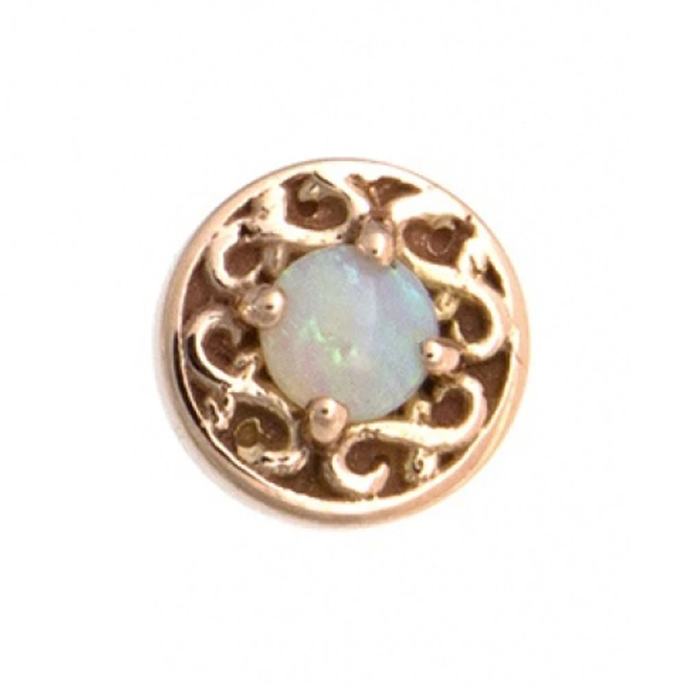 "Elizabeth" Threaded End In Gold With Genuine White Opal 5 "Elizabeth" Threaded End In Gold With Genuine White Opal - Image 5