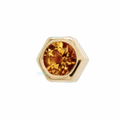 Honeycomb Threaded End In Gold With Faceted Citrine