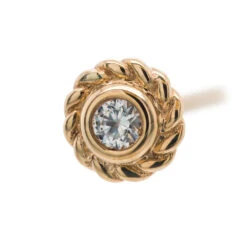 "Raine" Nostril Screw In Gold With White CZ
