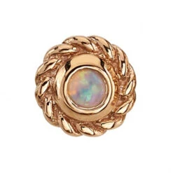 "Raine" Threaded End In Gold With Genuine White Opal