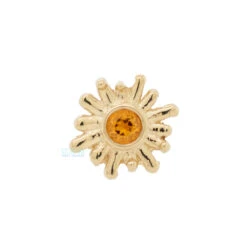 "Sunray" Threaded End In Gold With Citrine -Body Vision Los Angeles 40950 BodyVision BVLASunRayThreadedEndinGoldwithCitrineSingleYellowGold4mm 1.5mmgem 2 a6ac8471 9d70 4798 9eaf a2e859bbc80c