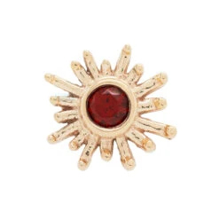 "Sunray" Threaded End In Gold With Garnet