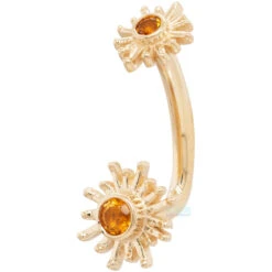 "Sunshine" J Curve In Gold With Citrine