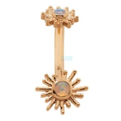 "Sunshine" J Curve In Gold With Genuine White Opal