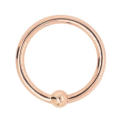 Gold Fixed Bead Ring (FBR) -Body Vision Los Angeles 41045 BodyVision BVLAGoldFixedBeadRingFBRSingleRoseGold18ga5.162