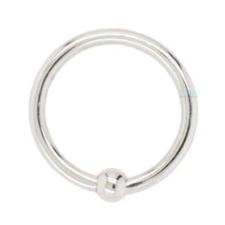 Gold Fixed Bead Ring (FBR) -Body Vision Los Angeles 41045 BodyVision BVLAGoldFixedBeadRingFBRSingleWhiteGold18ga5.162