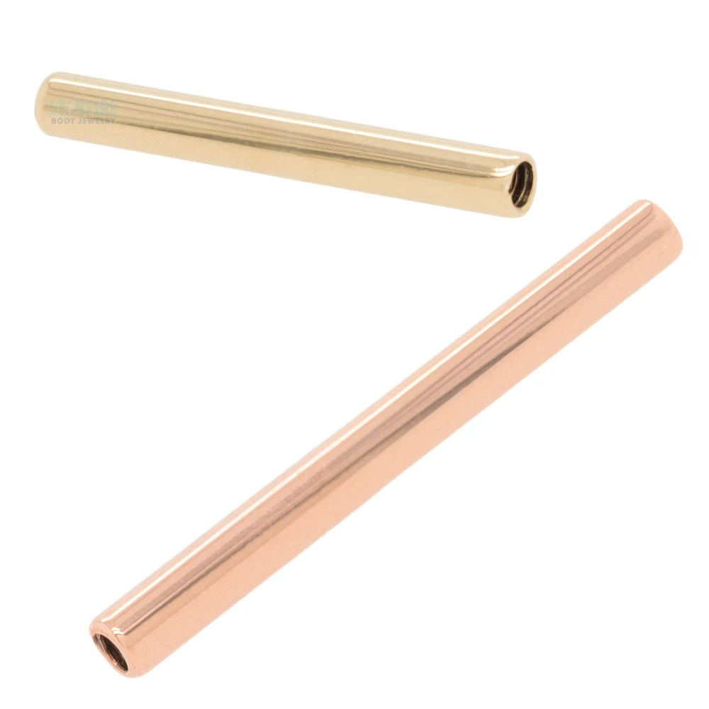Gold Threaded Straight Barbell Shaft 1 Gold Threaded Straight Barbell Shaft