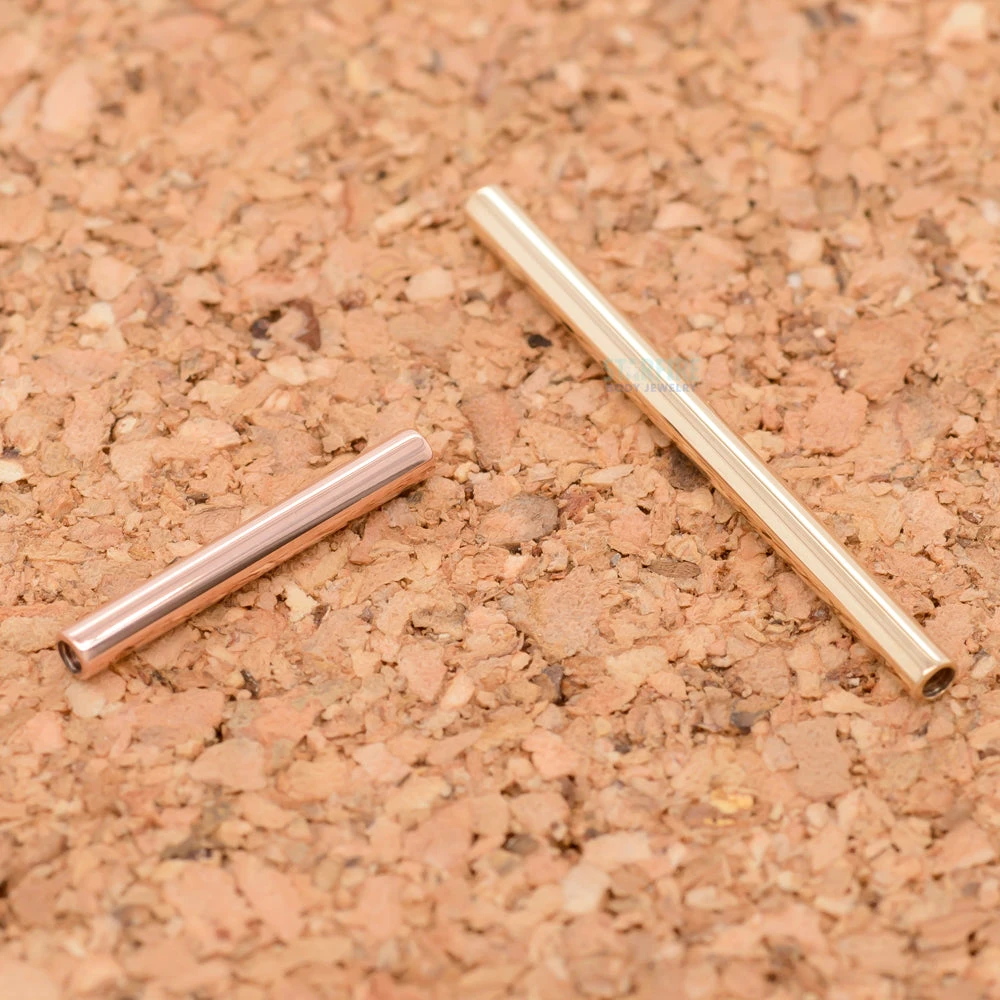 Gold Threaded Straight Barbell Shaft 2 Gold Threaded Straight Barbell Shaft - Image 2