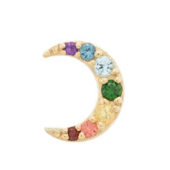 "Jula" Threaded End In Gold Rainbow With Genuine Gemstones 5 "Jula" Threaded End In Gold Rainbow With Genuine Gemstones -Body Vision Los Angeles 41089 BodyVision BVLAJulaThreadedEndinGoldRainbowwithGenuineGemstonesSingleYellowGold2