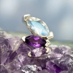 Body Vision Los Angeles -Body Vision Los Angeles 41092 BodyVision BVLAFrenchKissThreadedEndinGoldwithRainbowMoonstone Amethyst LightAmethystSinglezfunkyWhiteGold1