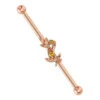 "Jessamine" Industrial Barbell In Gold With Canary Yellow Diamonds