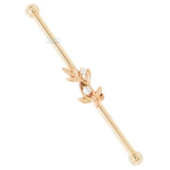 "Jessamine" Industrial Barbell In Gold With White CZ's 11 "Jessamine" Industrial Barbell In Gold With White CZ's -Body Vision Los Angeles 41093 BodyVision BVLAJessamineIndustrialBarbellinGoldwithWhiteCZsSingle11.4YellowGold2 fc8f40a0 dcd7 4572 aeeb 8d149b6c39e1