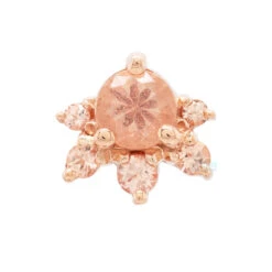 "Anaya" Threaded End In Gold With Oregon Sunstone & Champagne Sapphires -Body Vision Los Angeles 41094 BodyVision BVLAAnayaThreadedEndinGoldwithOregonSunstone ChampagneSapphiresSingleRoseGold2 46a5fa9f 4fec 4478 b94f ce37437d08be