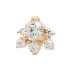 "Anaya" Threaded End In Gold With White CZ's