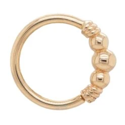 "Myla" Seam Ring In Gold -Body Vision Los Angeles 41189 01BVLABodyVision Myla SeamRinginGoldSingleYellowGold3Bead2