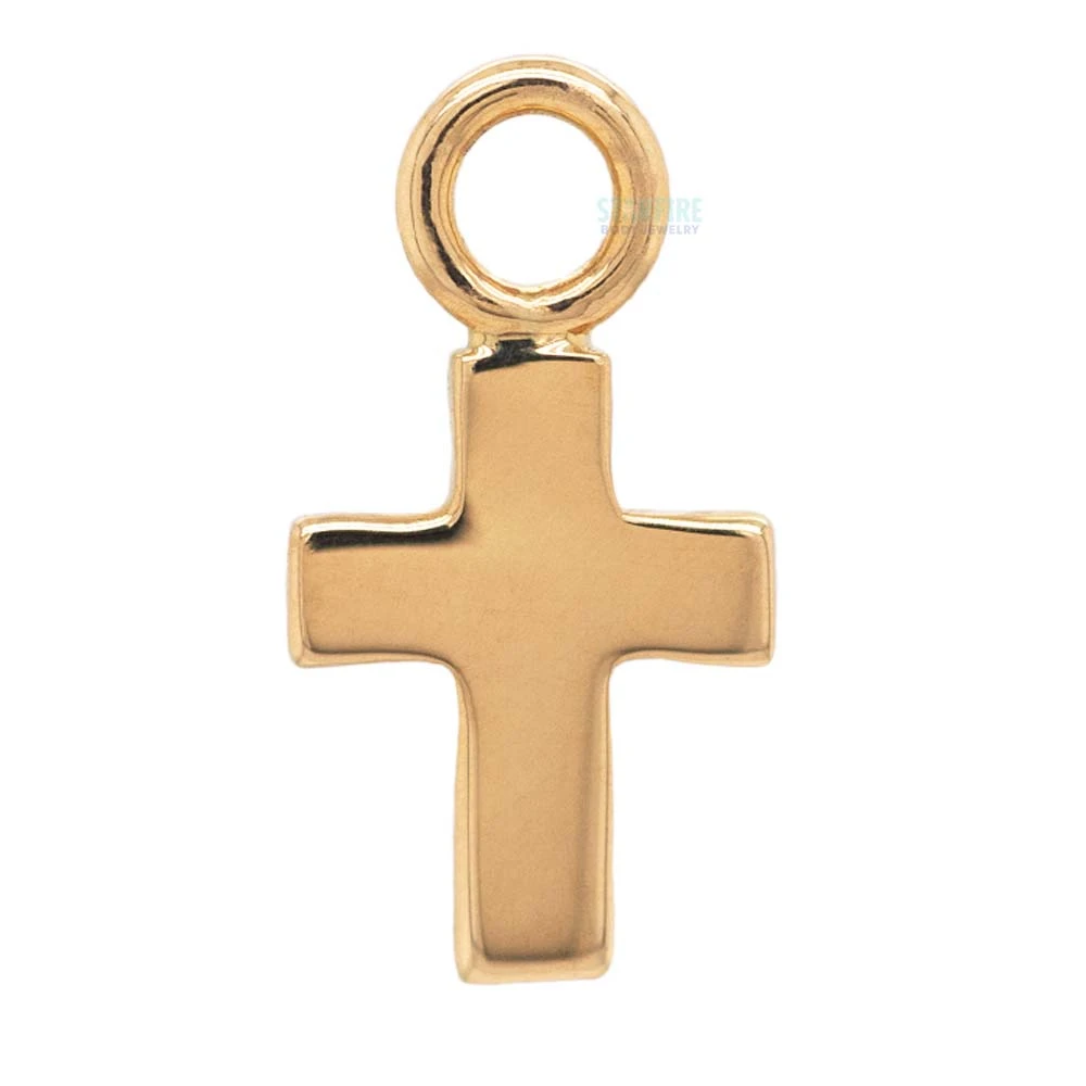 Cross Charm In Gold 2 Cross Charm In Gold - Image 2