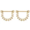 "Charlotte" Stirrup Charm On Basic Gold Nipple Barbells