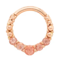 Graduating Gem "Oaktier" Hinge Ring In Gold With Oregon Sunstone -Body Vision Los Angeles 41365 BodyVision BVLAGraduatingGemOaktierHingeRinginGoldwithOregonSunstoneSingleRoseGold5.162 47eb60c4 ff12 4f00 945c 143f556b51eb