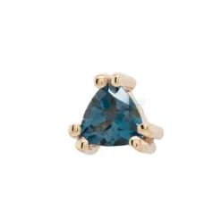 "Tanti" Threaded End In Gold With London Blue Topaz