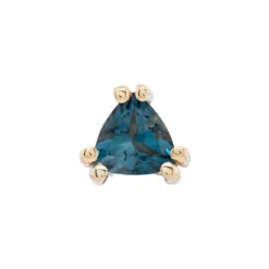 "Tanti" Threaded End In Gold With London Blue Topaz -Body Vision Los Angeles 41416 BodyVision BVLATantiThreadedEndinGoldwithLondonBlueTopazSingleYellowGold2