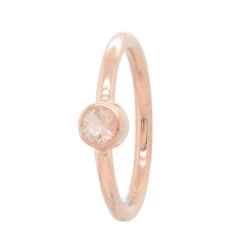 Round Fixed Bezel Seam Ring (FBR) In Gold With Oregon Sunstone