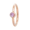 Round Fixed Bezel Seam Ring (FBR) In Gold With Rose Cut Amethyst