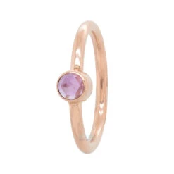 Round Fixed Bezel Seam Ring (FBR) In Gold With Rose Cut Amethyst -Body Vision Los Angeles 41448 BodyVision RoundFixedBezelSeamRing FBR inGoldwithRoseCutAmethystSingle5.162mmRoseGold2 6c61c1f3 3f43 4b12 bc62 bc4e352bde22