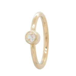 Round Fixed Bezel Seam Ring (FBR) In Gold With Mercury Mist Topaz -Body Vision Los Angeles 41448 BodyVisionBVLARoundFixedBezelSeamRing FBR inGoldwithMercuryMistTopazSingleYellowGold1 1adfacdb 1086 4deb 8842 bf2d18b0d703