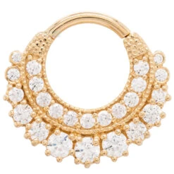 "Marilyn" Hinge Ring In Gold With White CZ's