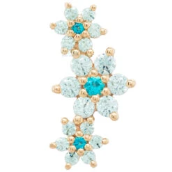 "Estrella" Threaded End In Gold With Paraiba Topaz' & Cyan CZ's -Body Vision Los Angeles 41482 BodyVision BVLAEstrellaThreadedEndinGoldwithParaibaTopaz CyanCZsSingleYellowGold2 0b8138fc 3aa1 4331 9cc2 87aedfdbe25d
