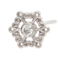 "Chloe" Nostril Screw In Gold With White CZ