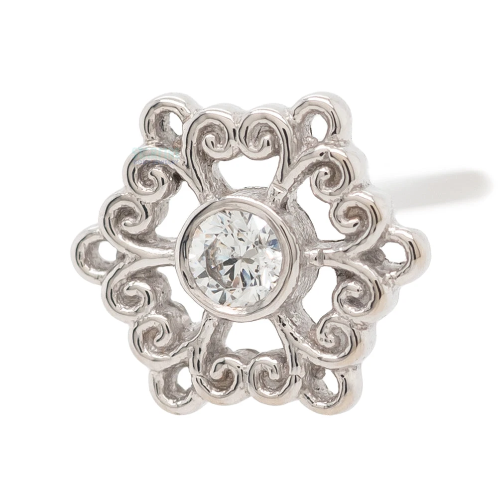 "Chloe" Nostril Screw In Gold With White CZ 1 "Chloe" Nostril Screw In Gold With White CZ