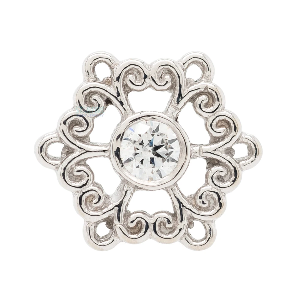 "Chloe" Nostril Screw In Gold With White CZ 3 "Chloe" Nostril Screw In Gold With White CZ - Image 3