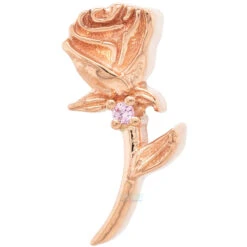 "Jess Rose" Threaded End In Gold With Light Pink Sapphire