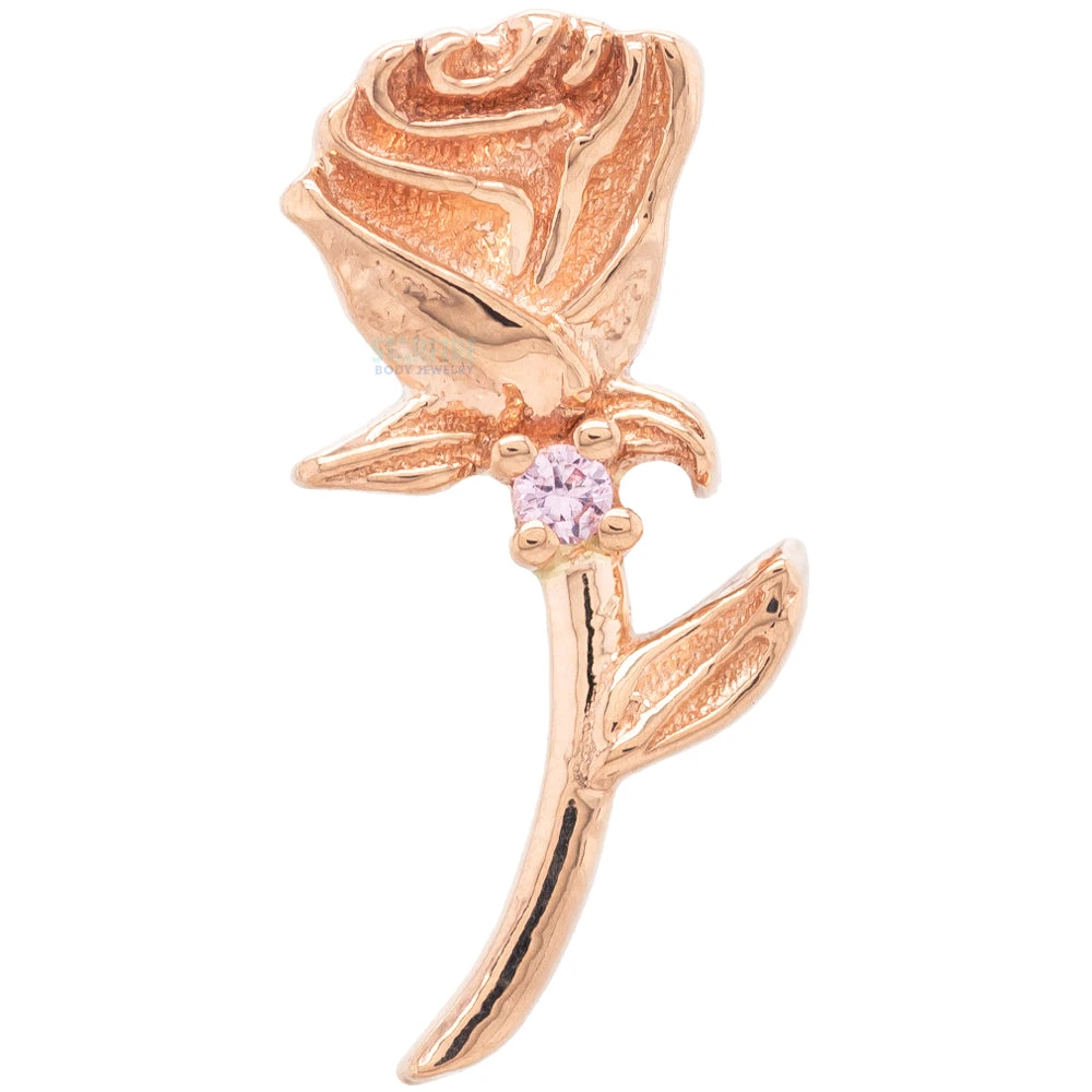 "Jess Rose" Threaded End In Gold With Light Pink Sapphire 4 "Jess Rose" Threaded End In Gold With Light Pink Sapphire - Image 4