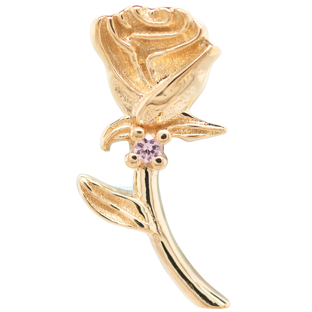 "Jess Rose" Threaded End In Gold With Light Pink Sapphire 3 "Jess Rose" Threaded End In Gold With Light Pink Sapphire - Image 3