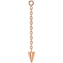 Cone Spike Chain Charm In Gold -Body Vision Los Angeles 41516 BodyVision BVLAConeSpikeChainCharminGoldSingleRosegoldVENDORPHOTO