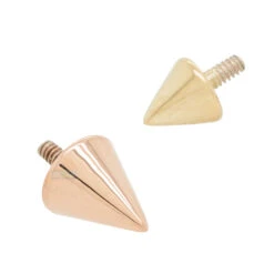 Cone Spike Threaded End In Gold