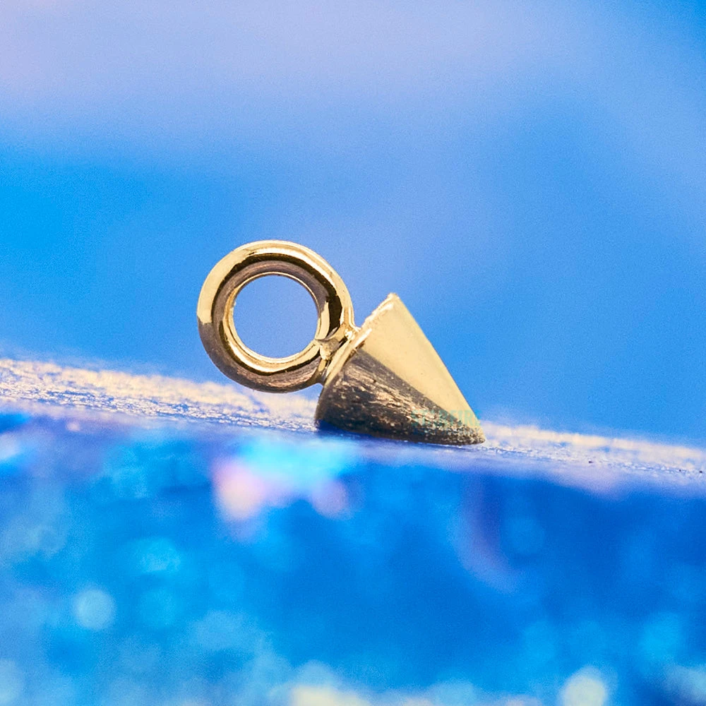 Cone Spike Charm In Gold 2 Cone Spike Charm In Gold - Image 2