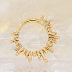 Body Vision Los Angeles -Body Vision Los Angeles 41560 BodyVision BVLARayofLightHingeRinginGoldSingleYellowGold5.16zfunky