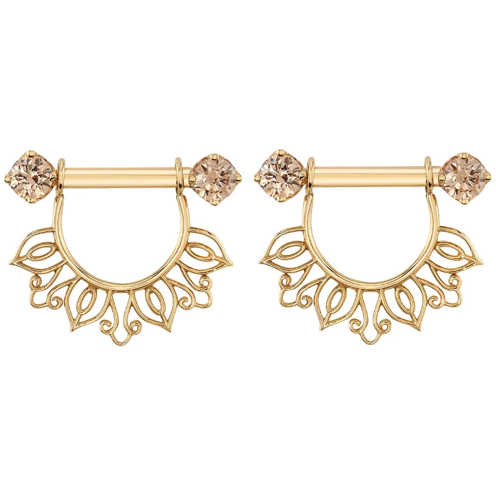 "Azalea" Stirrup Charm In Gold 4 "Azalea" Stirrup Charm In Gold - Image 4