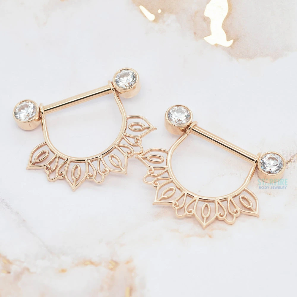 "Azalea" Stirrup Charm In Gold 2 "Azalea" Stirrup Charm In Gold - Image 2