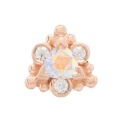 "Helana" Threaded End In Gold With Mercury Mist Topaz & White CZ -Body Vision Los Angeles 41653 BodyVision BVLAHelanaThreadedEndinGoldwithMercuryMistTopaz WhiteCZSingleRoseGold2 d2fff002 16cb 4931 b23a 183c575b303c