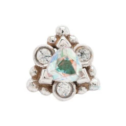 "Helana" Threaded End In Gold With Mercury Mist Topaz & White CZ -Body Vision Los Angeles 41653 Body Vision BVLA Helana Threaded End in Gold with Mercury Mist Topaz White CZ Single White Gold 2 743f4241 0d10 4af7 a5d4 538663325e03