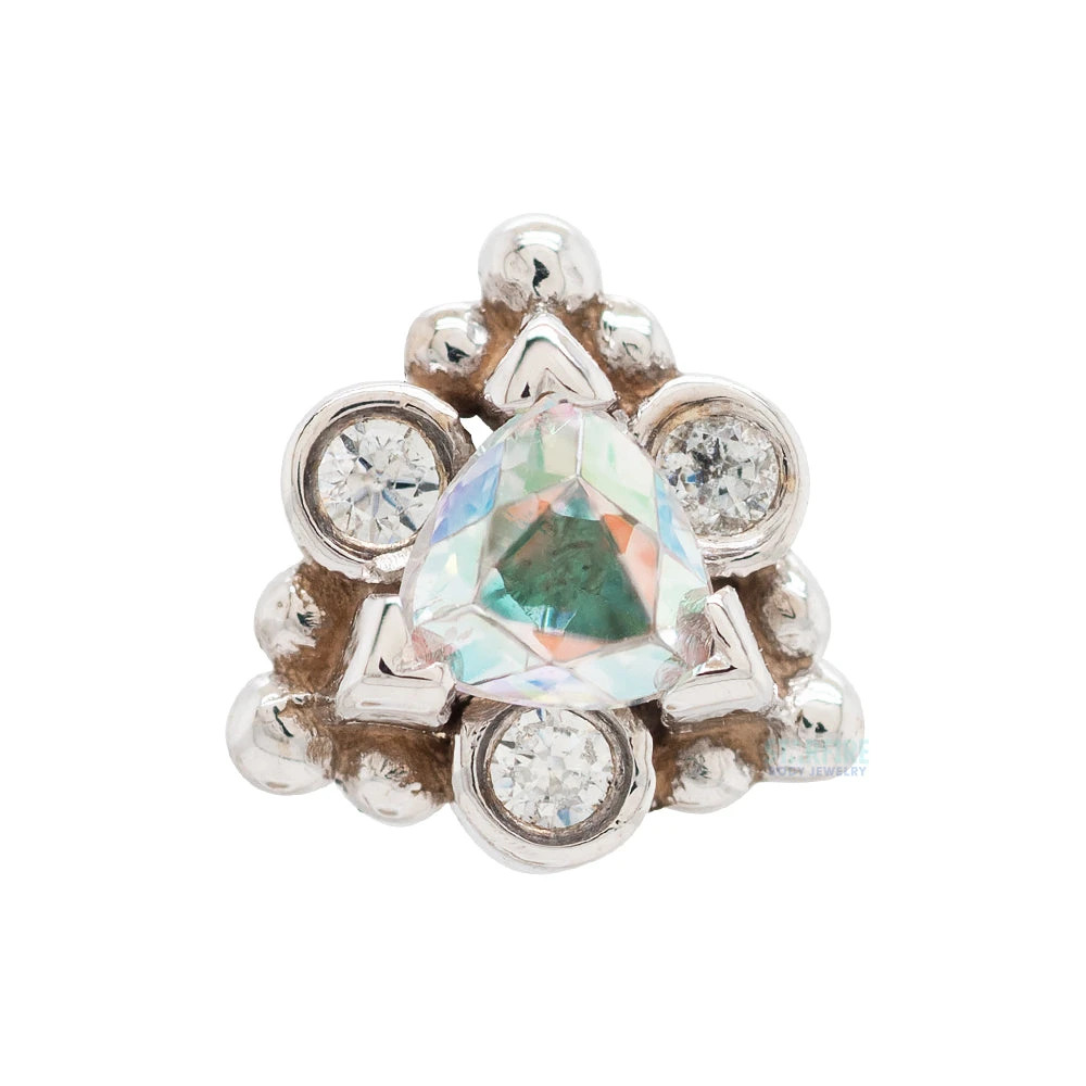 "Helana" Threaded End In Gold With Mercury Mist Topaz & White CZ - Image 3